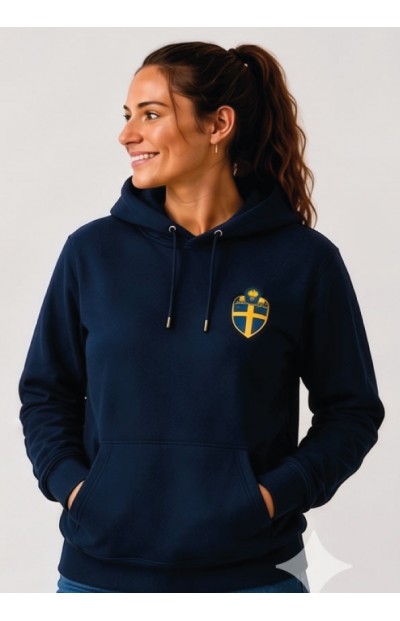 Sverige Hoodie Mörkblå
